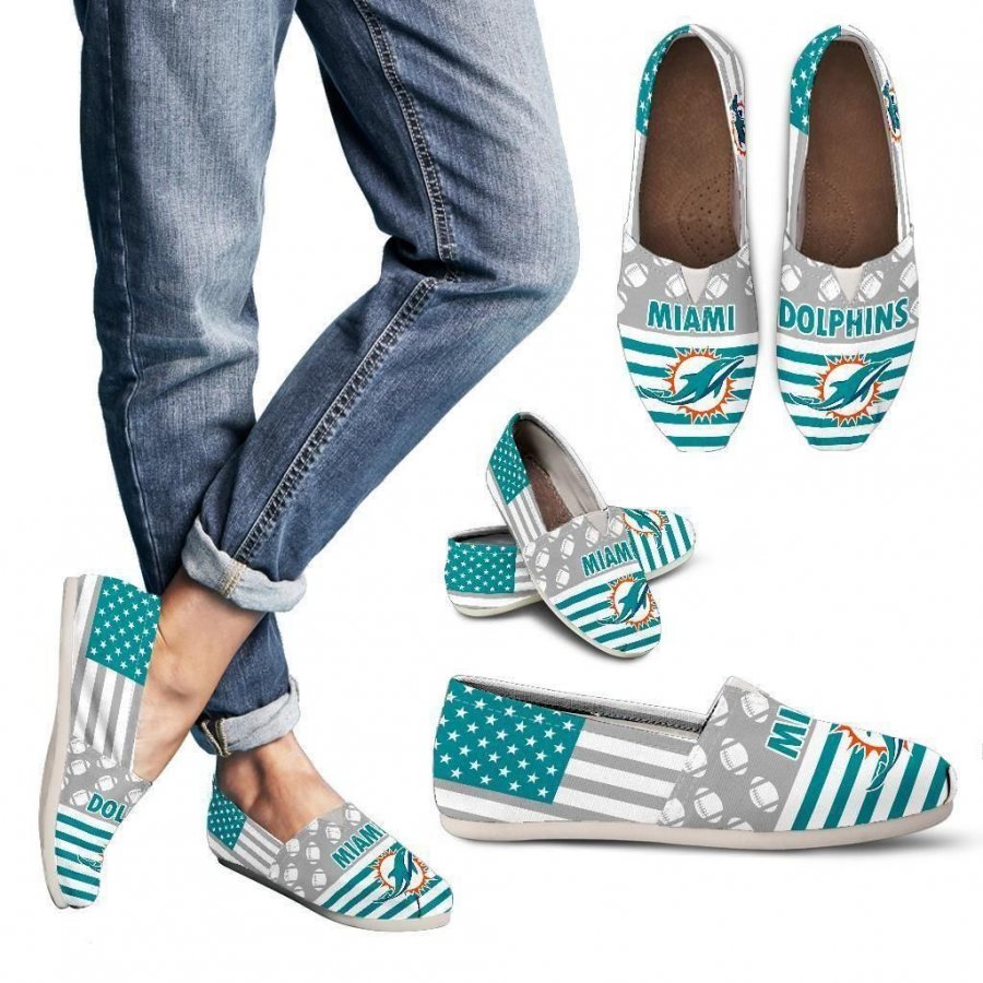 American Flag Miami Dolphins Casual Shoes #479