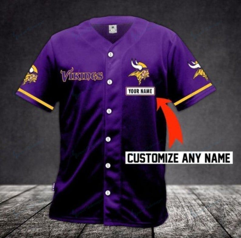 Minnesota Vikings Personalized Baseball Jersey Shirt 70