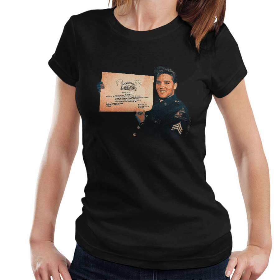 Elvis Presley US Army Certificate Women’s T-Shirt