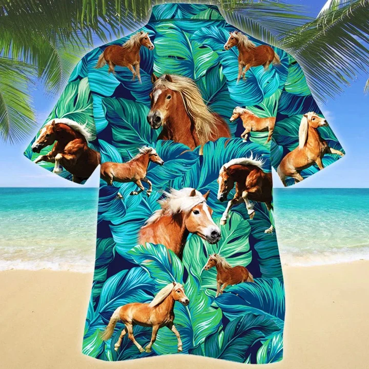 Waybackapparel Enticing Gift For Haflinger Horse Lovers Summer 3D Hawaiian Shirt