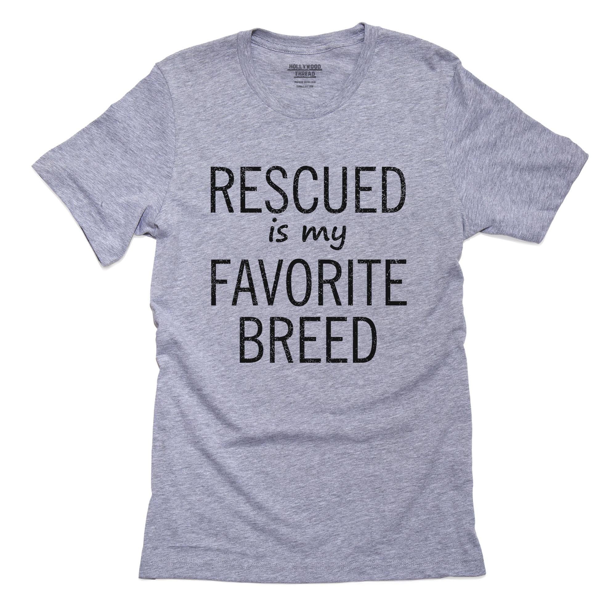 Rescued Is My Favorite Breed – Pet Animal Lover T-Shirt, Framed Print, Pillow, Golf Towel