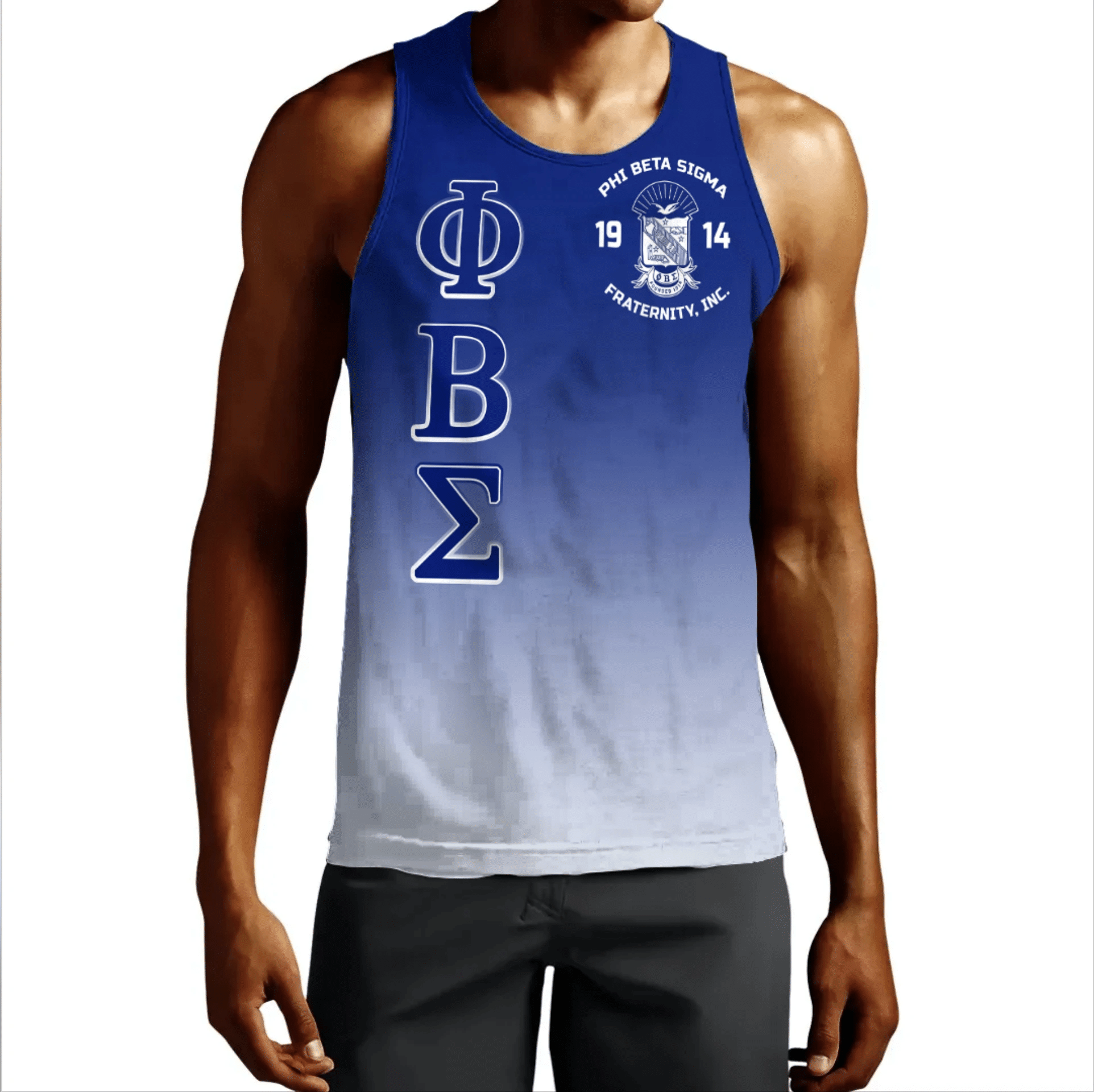 Wonderprint Tank Top Phi Beta Sigma Gradient Tank Top Lt10