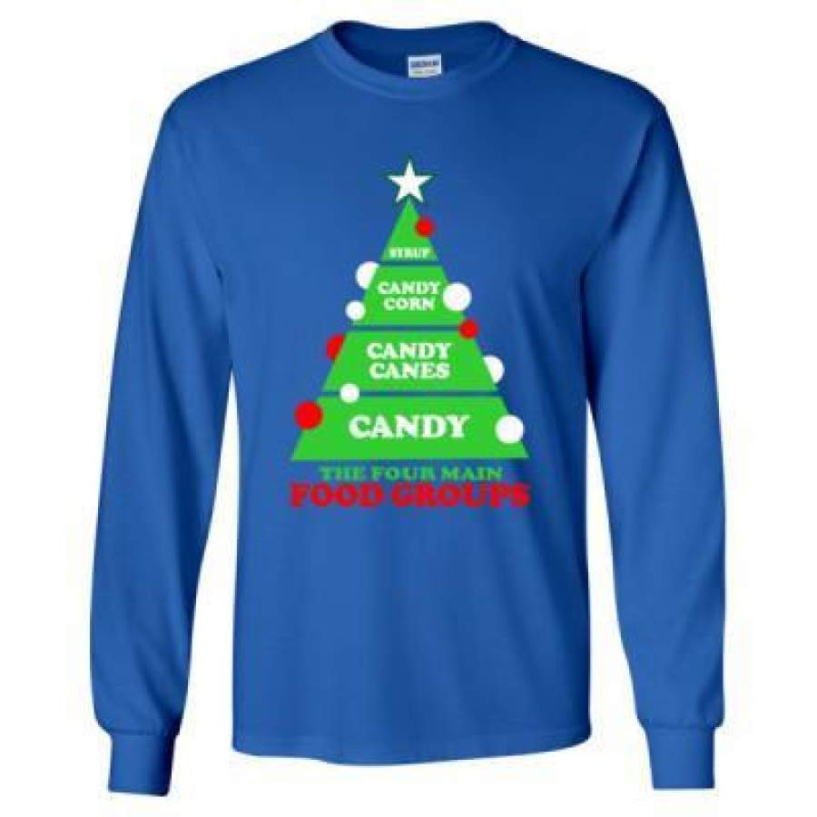 AGR Christmas Candy The Four Main Food Groups – Long Sleeve T-Shirt