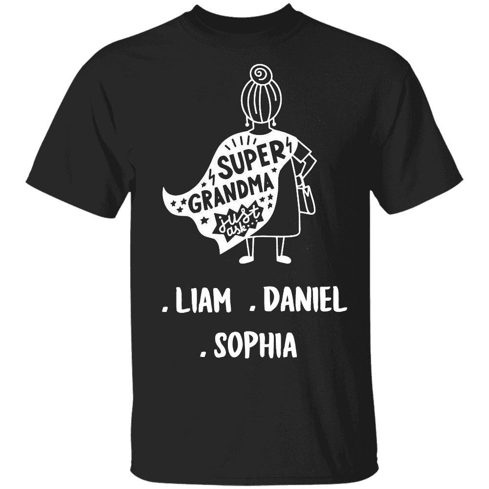 Personalized T Shirt I'M A Super Grandma Just Ask My Grandkid T-Shirt