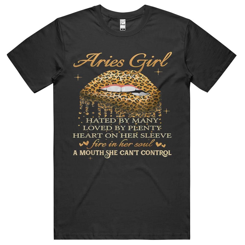 Aries Girl Birthday Gifts Funny Leopard Sexy Lip T-shirt, long sleeve tee, hoodie