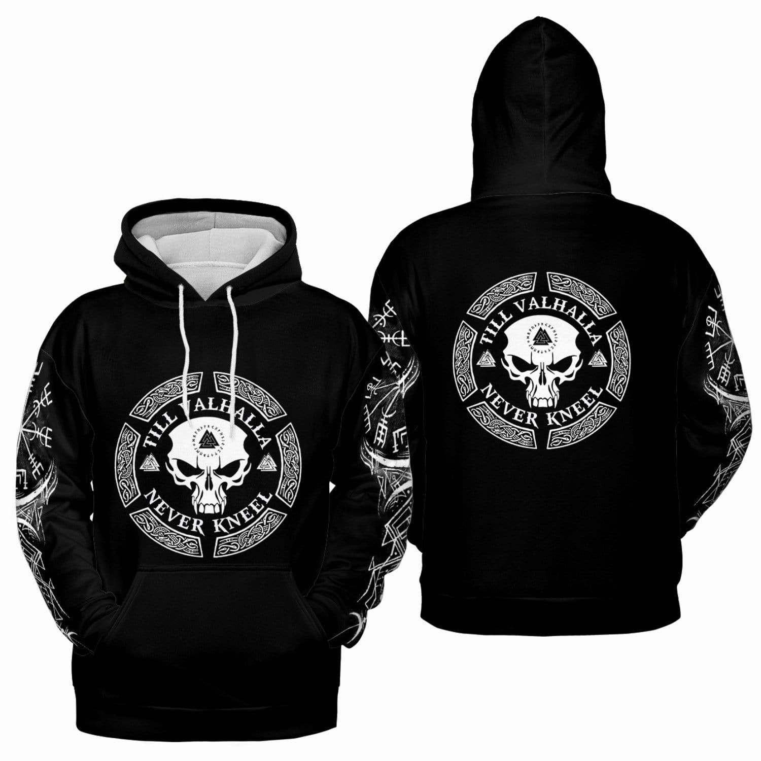 Skull Viking Tattoo Style Hoodie 3D #V