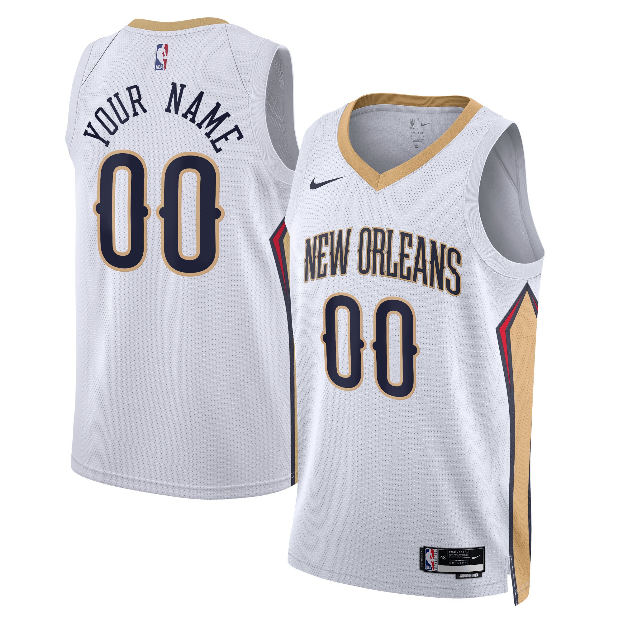 New Orleans Pelicans Unisex Swingman Custom Jersey White – Association Edition