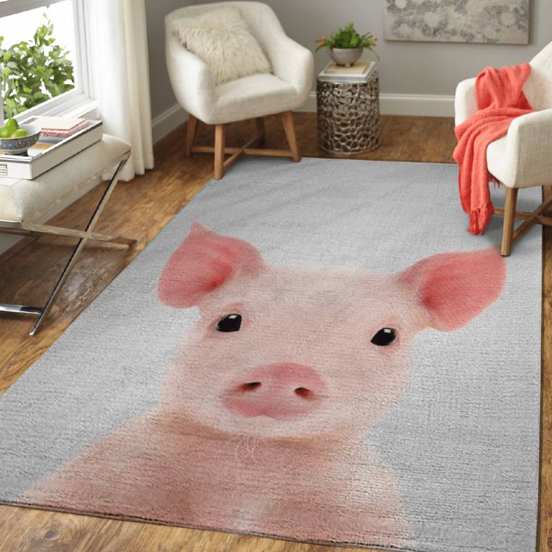 Piglet Colorful – Animals Colorful Area Rug Carpet