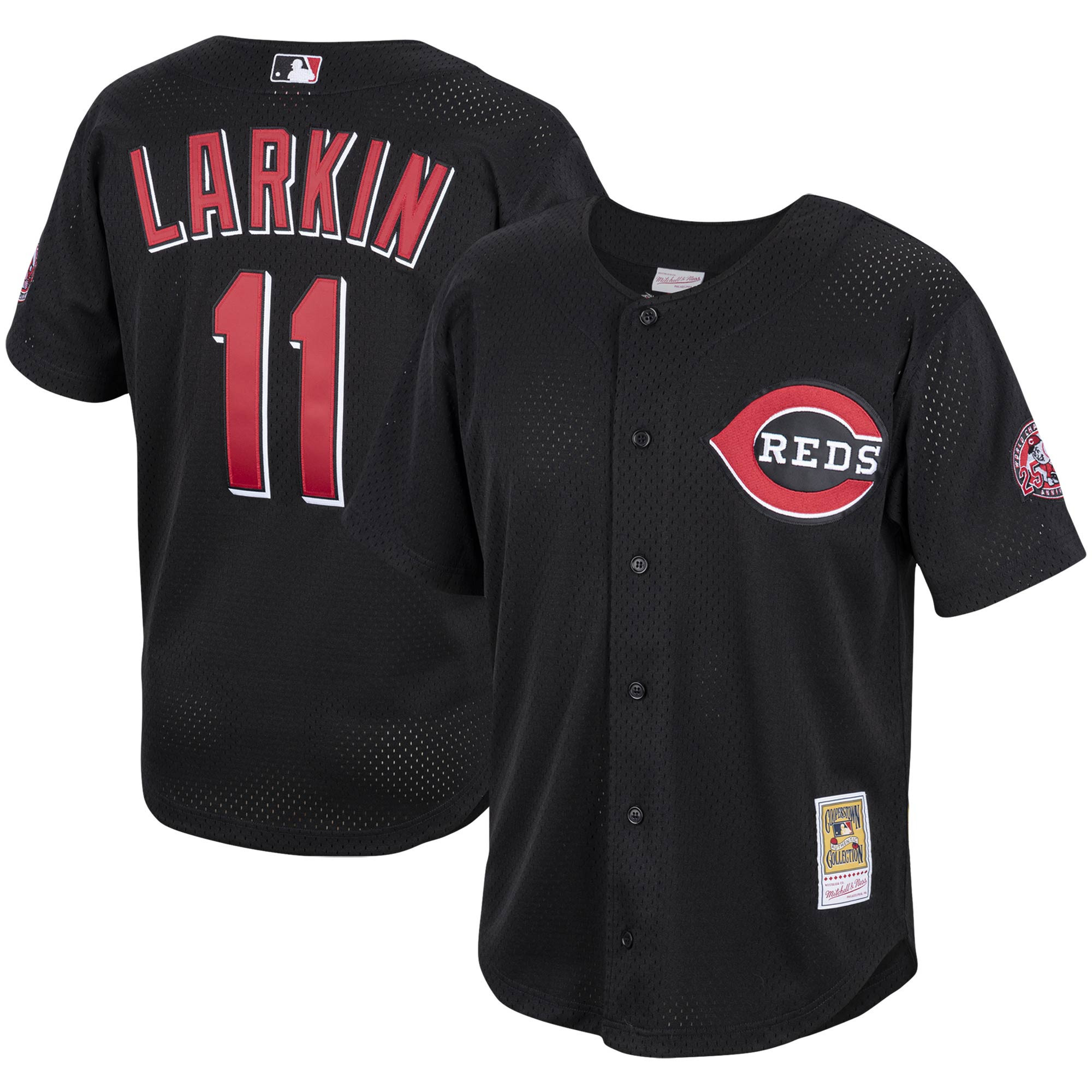 Barry Larkin Cincinnati Reds Mitchell & Ness Cooperstown Collection Batting Practice Jersey – Black MLB