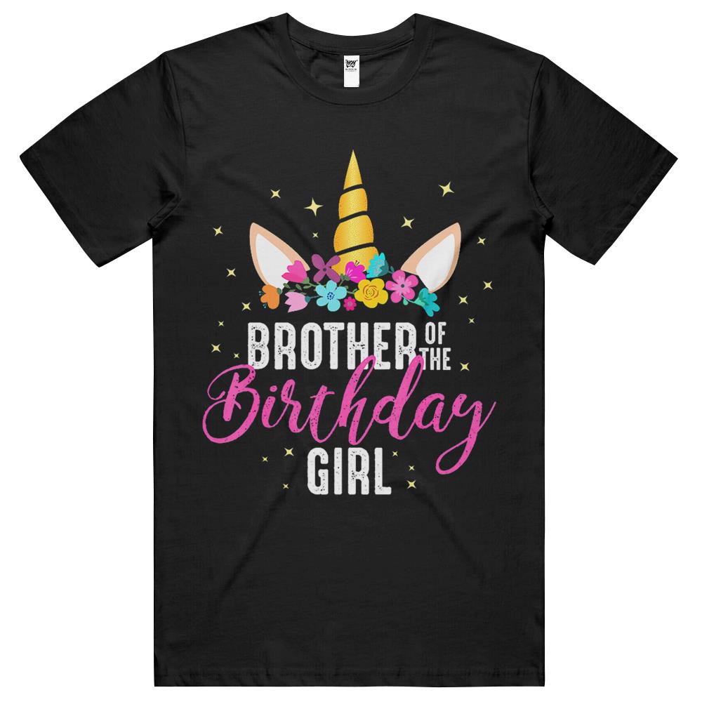 Brother Of The Birthday Girl Sibling Gift Unicorn Birthday T Shirts