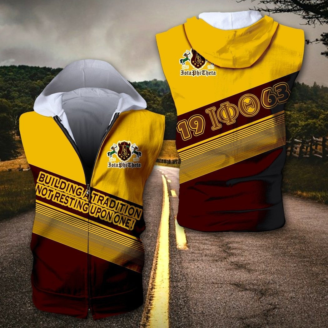 Building A Tradition Iota Phi Theta Zipper Sleeveless Hoodie J5