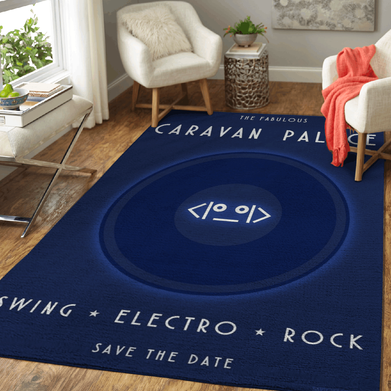 Caravan Palace Robot Face – Music Art For Fans Area Rug Carpet
