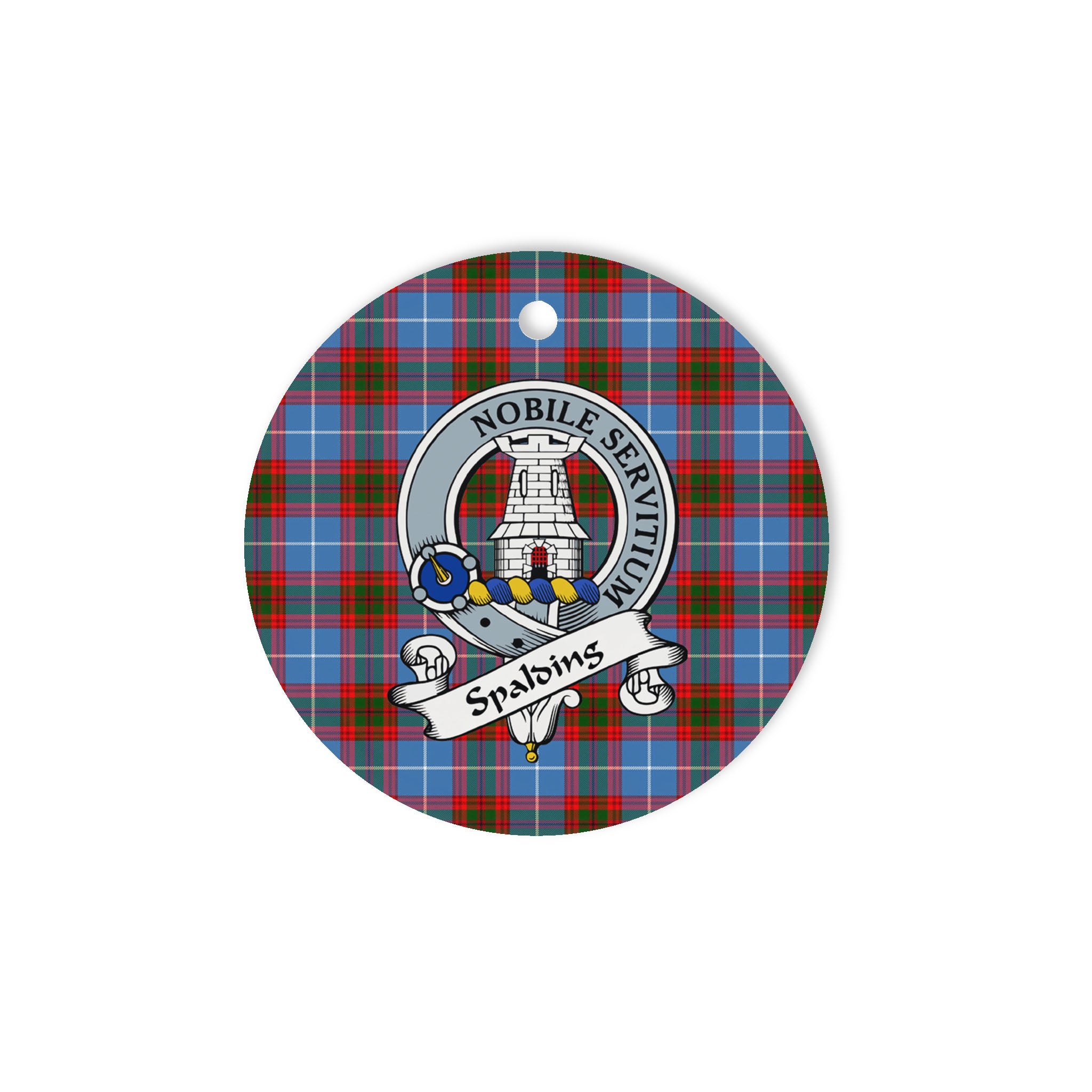 Spalding Scottish Clan Badge Plaid Ornament Gift. Christmas Tree Ornament Spalding Clan Tartan Ornament Great Christmas Ornaments Gift