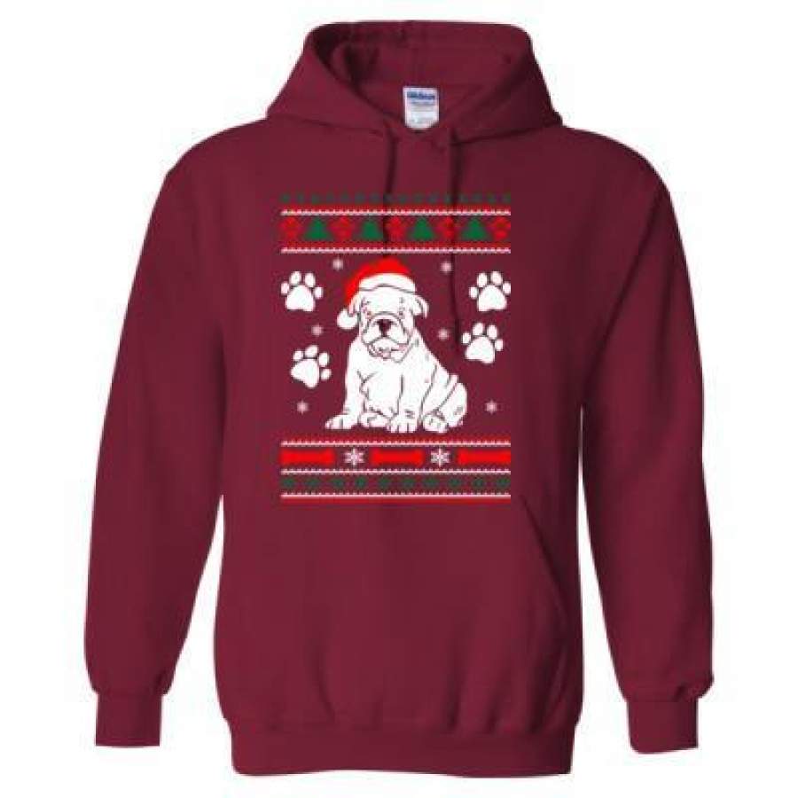 AGR Bulldog Dog Ugly Christmas Sweater Xmas – Heavy Blend™ Hooded Sweatshirt