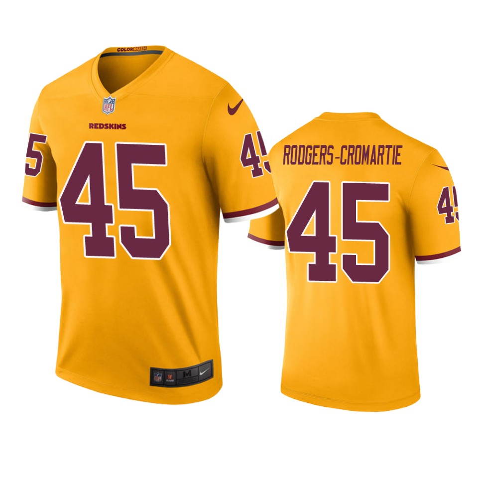 Washington Redskins Dominique Rodgers-cromartie Gold Color Rush Legend Jersey – Mens