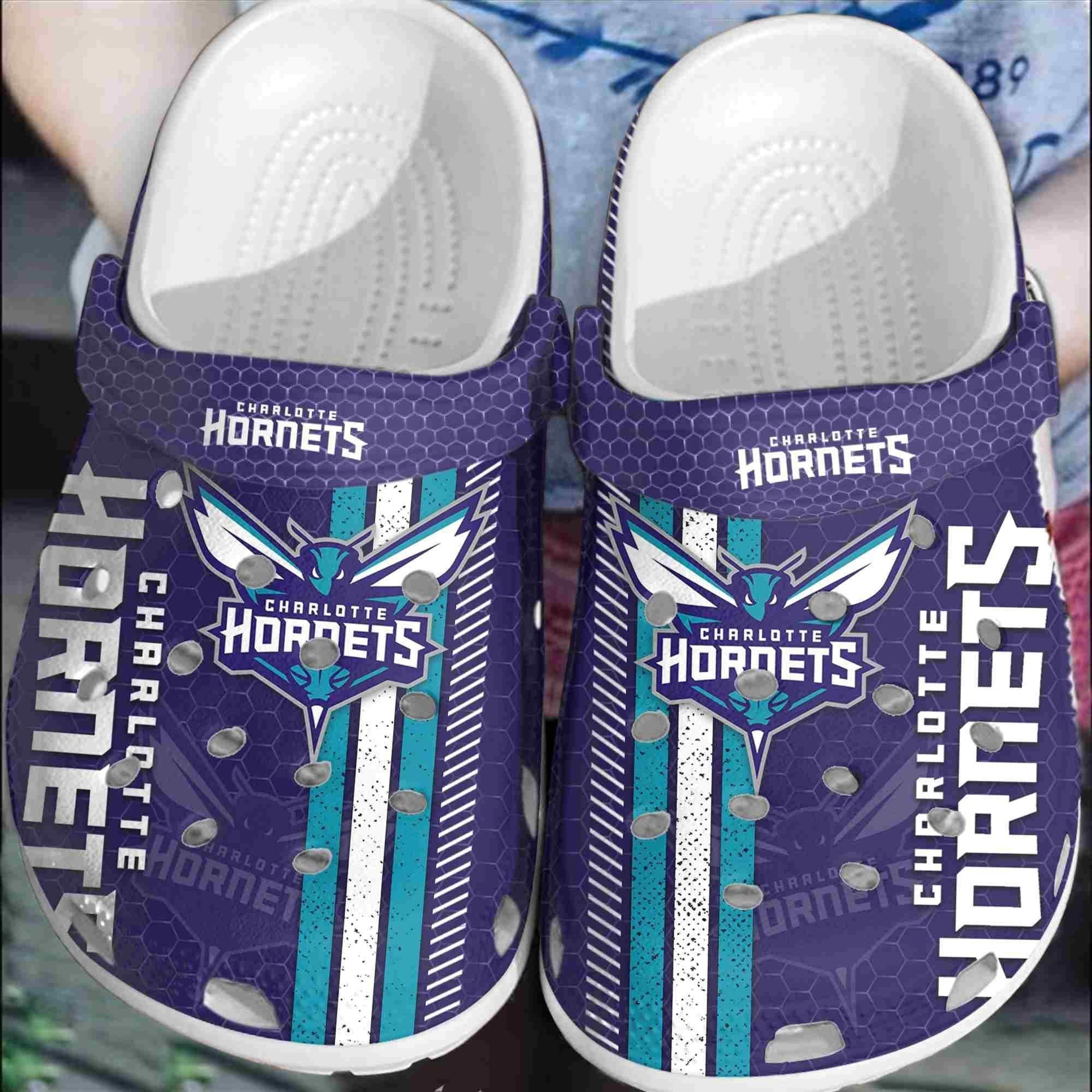 Charlotte Hornets Basketball Club Crocss Comfortable Clogs Shoes Crocband For Men Women