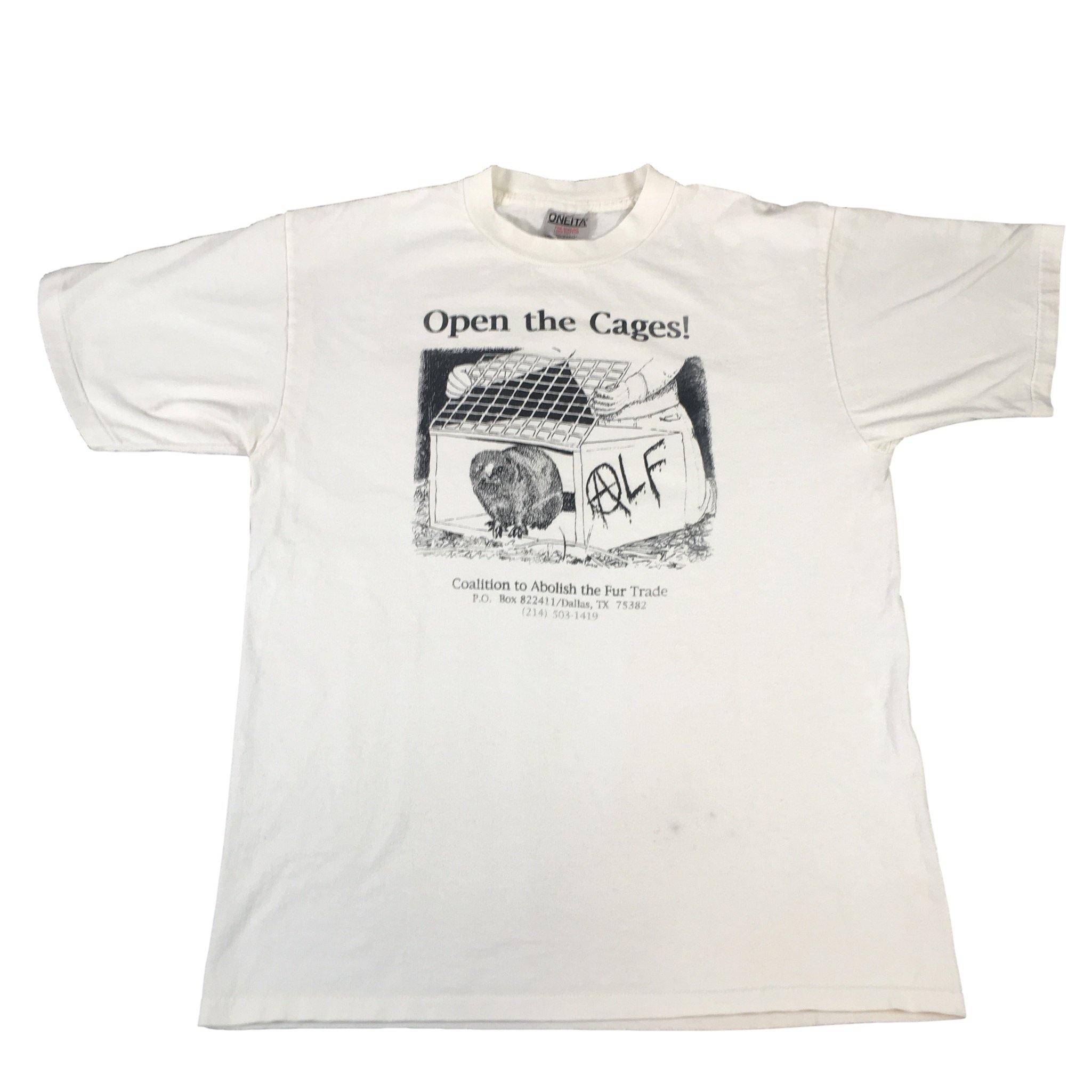 Vintage Animal Liberation Front ”Open The Cages!” T-Shirt