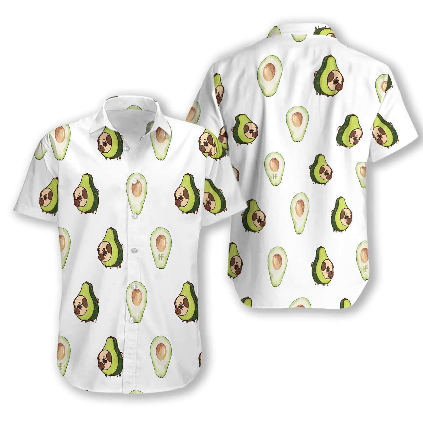 Pug And Avocado Seamless Dogs Ez24 2710 Hawaiian Shirt – Fashionspicex Shop
