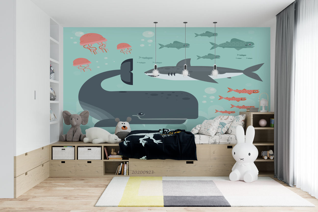 3D Sea Fish Whale Shark Wall Mural Wallpaper Wj 3106