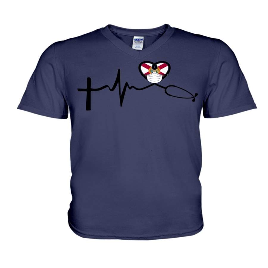 Florida Nurse Doctor Healthcare Trending For Personalized Nation Gift Guys V-Neck