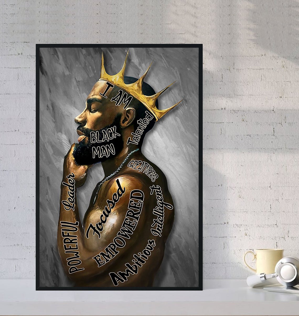 Black King Poster – Africa America Poster, Black Man Poster, Black Man Poster, Black King Print, Man Black Poster