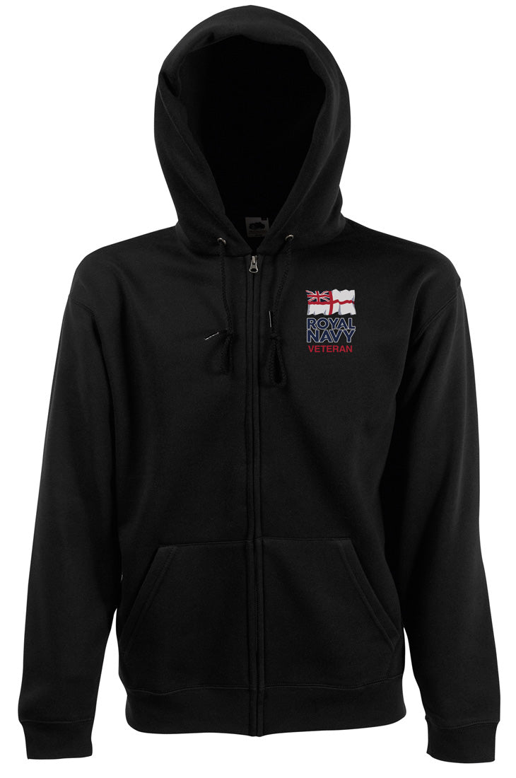 Royal Navy Veteran - Official Zipped Hoodie Jacket - Embroidered Logo ...