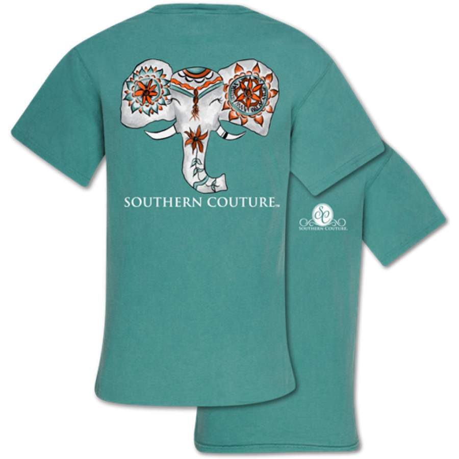 Southern Couture Painted Elephant Comfort Colors T-Shirt