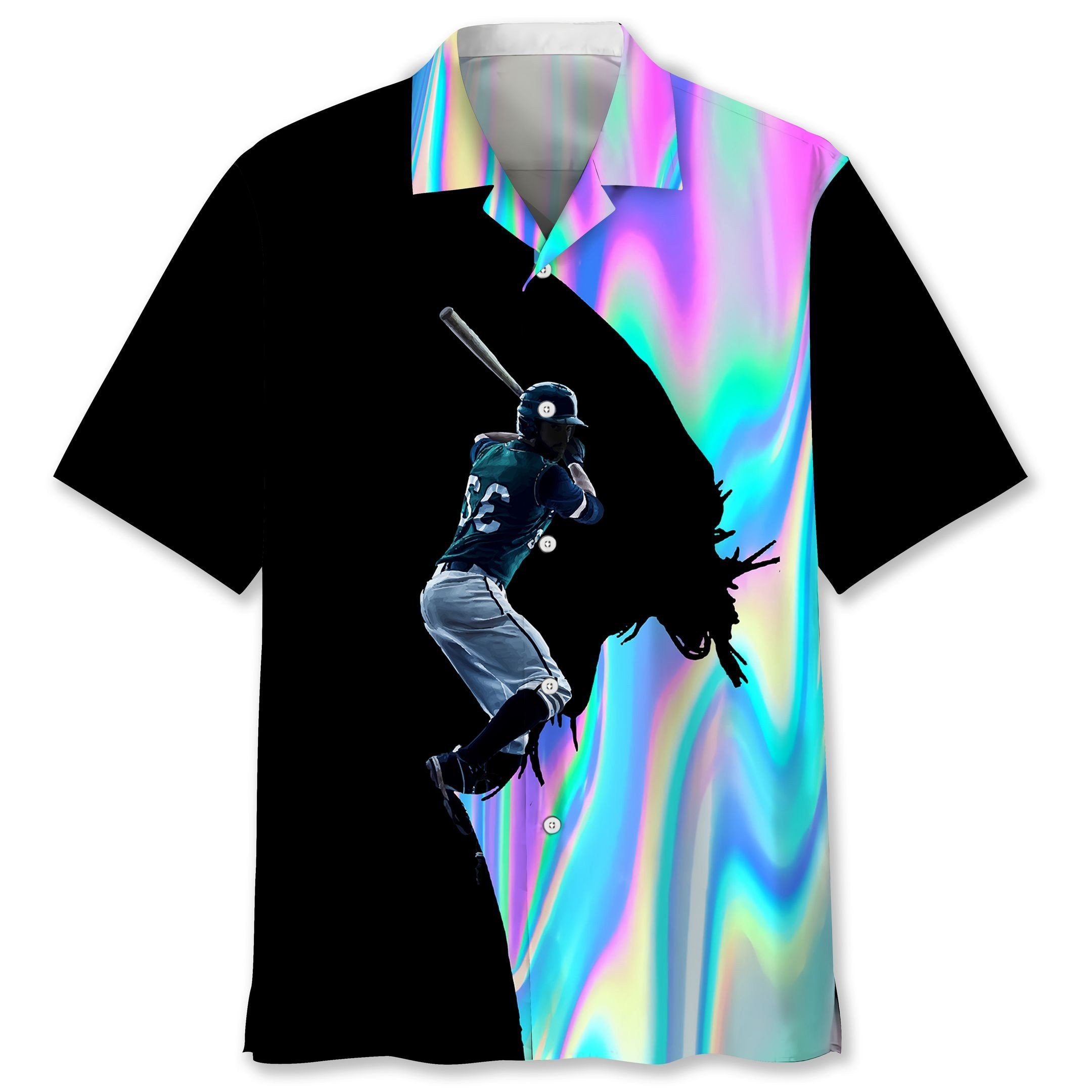 Baseball Liquid Metal Hawaiian Unisex Print Aloha Short Sleeve Casual Shirt Ha85778