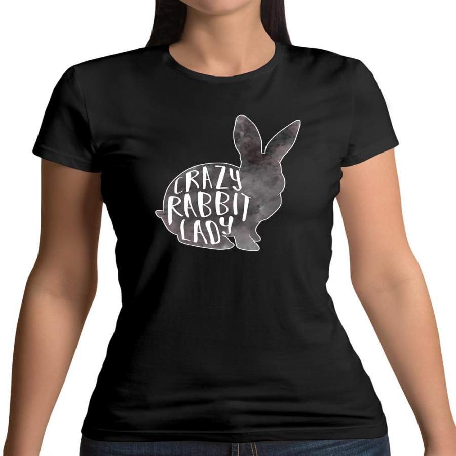 Crazy Rabbit Lady Womens T-Shirt