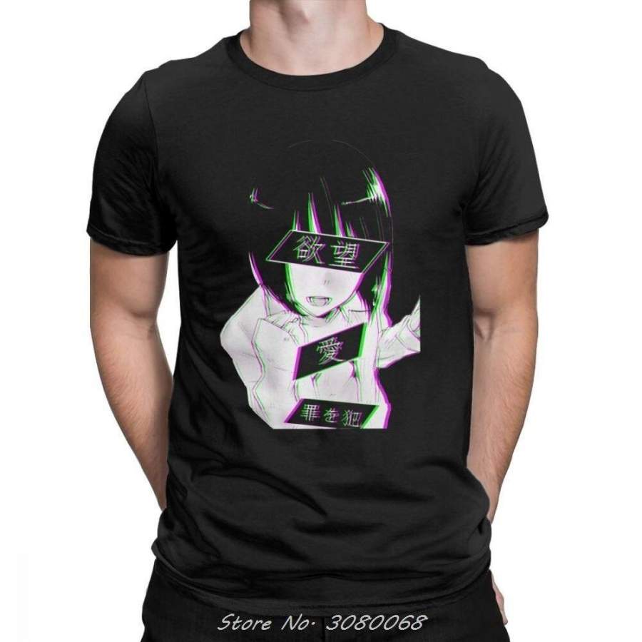 Lust Alternative Sad Japanese T-Shirt Aesthetic Men’S Cute Sexy T Shirts Summer Cotton Short Sleeve Tee Shirt