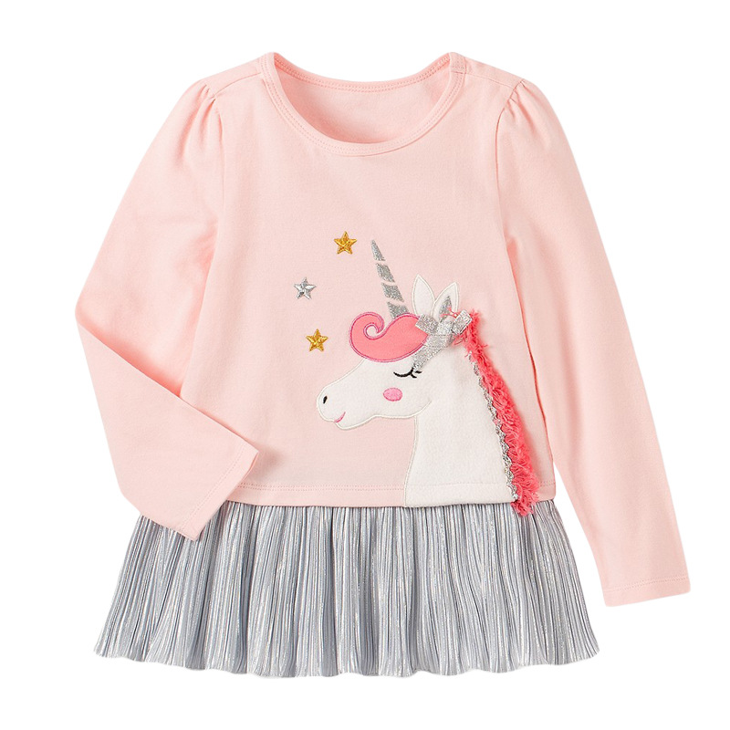 Little maven Long Sleeves Dress Rabbit Baby Girls Casual Clothes Cotton Elegant and Pretty for Toddler Kids 2 to 7 year alx