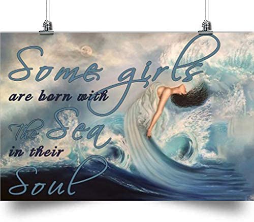 The Sea Horizontal Poster-Some Girls Are Just Born With The Sea In Their Soul-Home Decoration Poster, Wall Poster, Home And Room Decoration, Gifts For Friends And Relatives, Souvenirs.