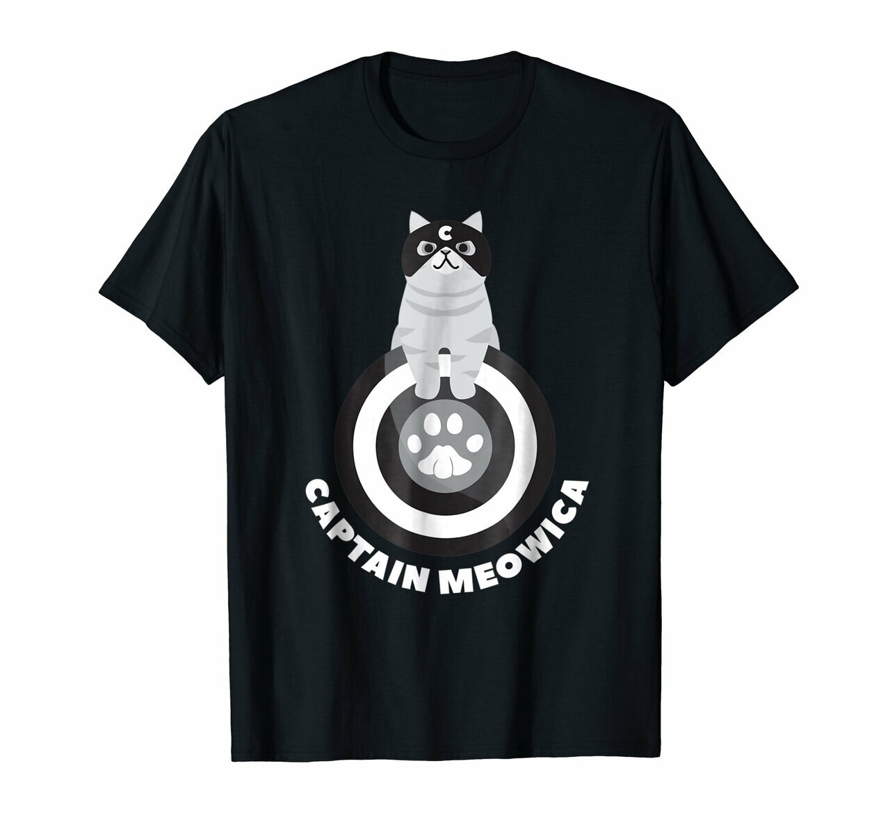 Cute Kitten Captain Meowica Funny Cat T-Shirt