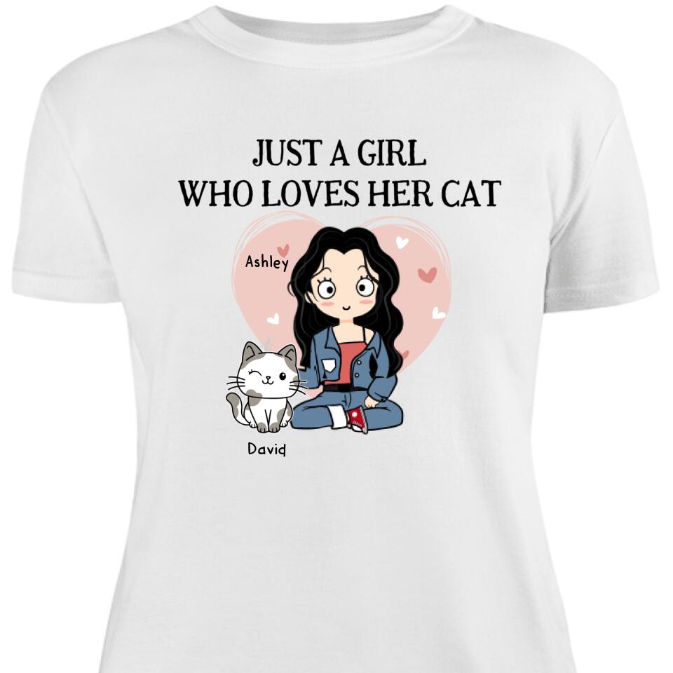 Just A Girrl Who Lover Cat Personalized Women Shirt For Cat Mom Gifts – Trendingpersonalized