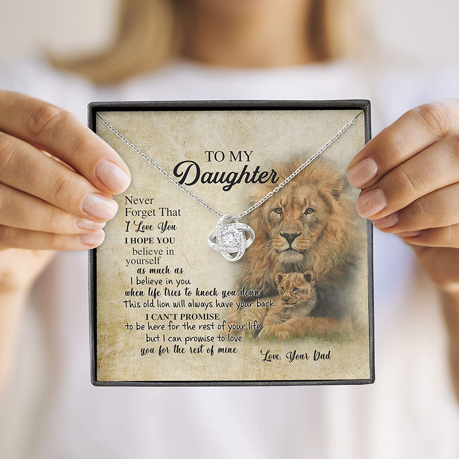 To My Daughter From Dad Old Lion Your Back Believe Rest Of Mine Alluring Personalized Chain Necklace Jewelry For Women