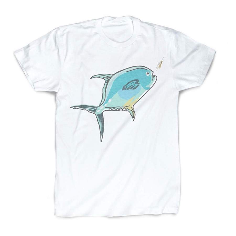 Permit On The Fly T-Shirt | Vintage Faded Fly Fishing T-Shirt by