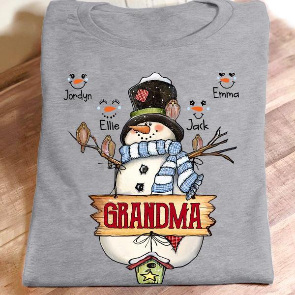 Personalized Name T-shirt Grandma Snow – Christmas Gift Unisex T-shirt Hoodie Plus Size S-5xl