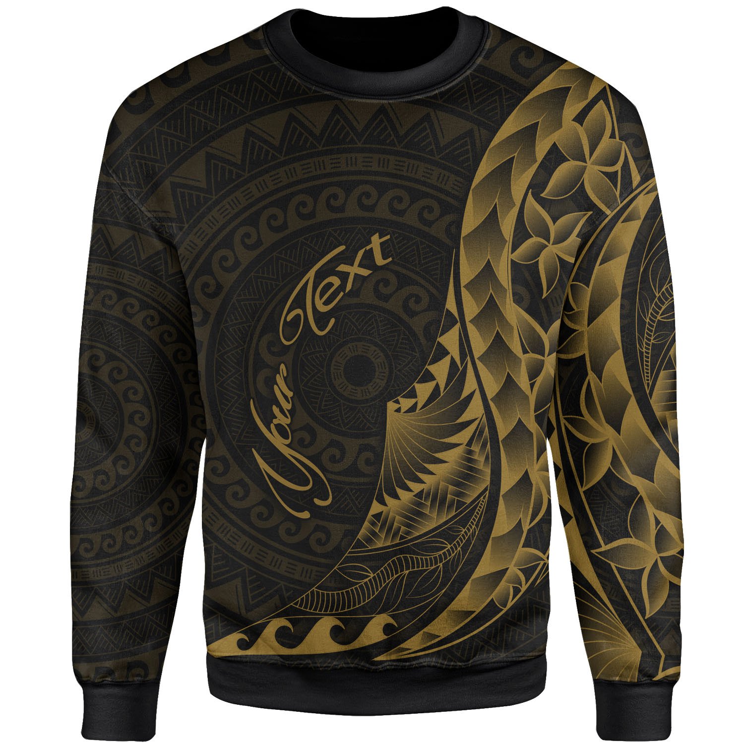 Tokelau Sweatshirt – Custom Personalised Polynesian Pattern Style Gold Color – BN27