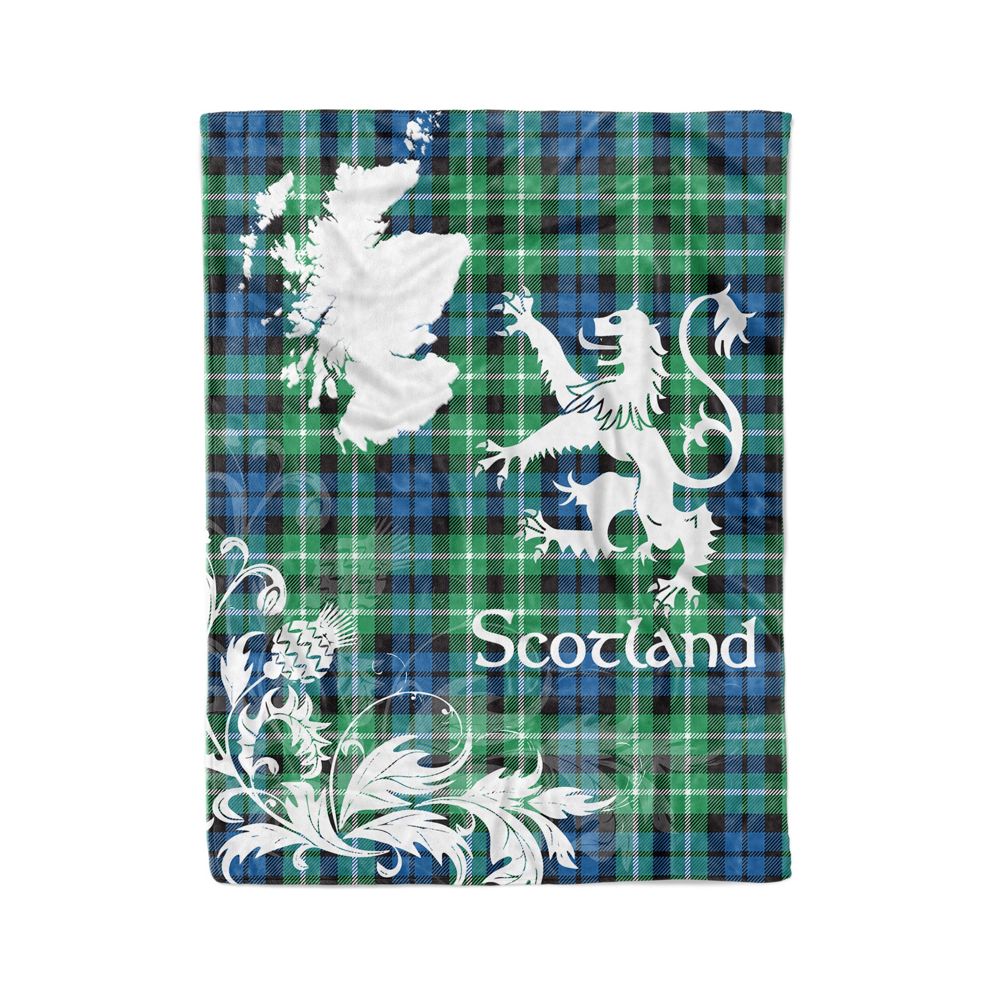 Tartan Plaid Fleece Blanket Tartan Blanket Thistle And Lion Scottish Clan Graham Of Montrose Ancient Plaid Blanket