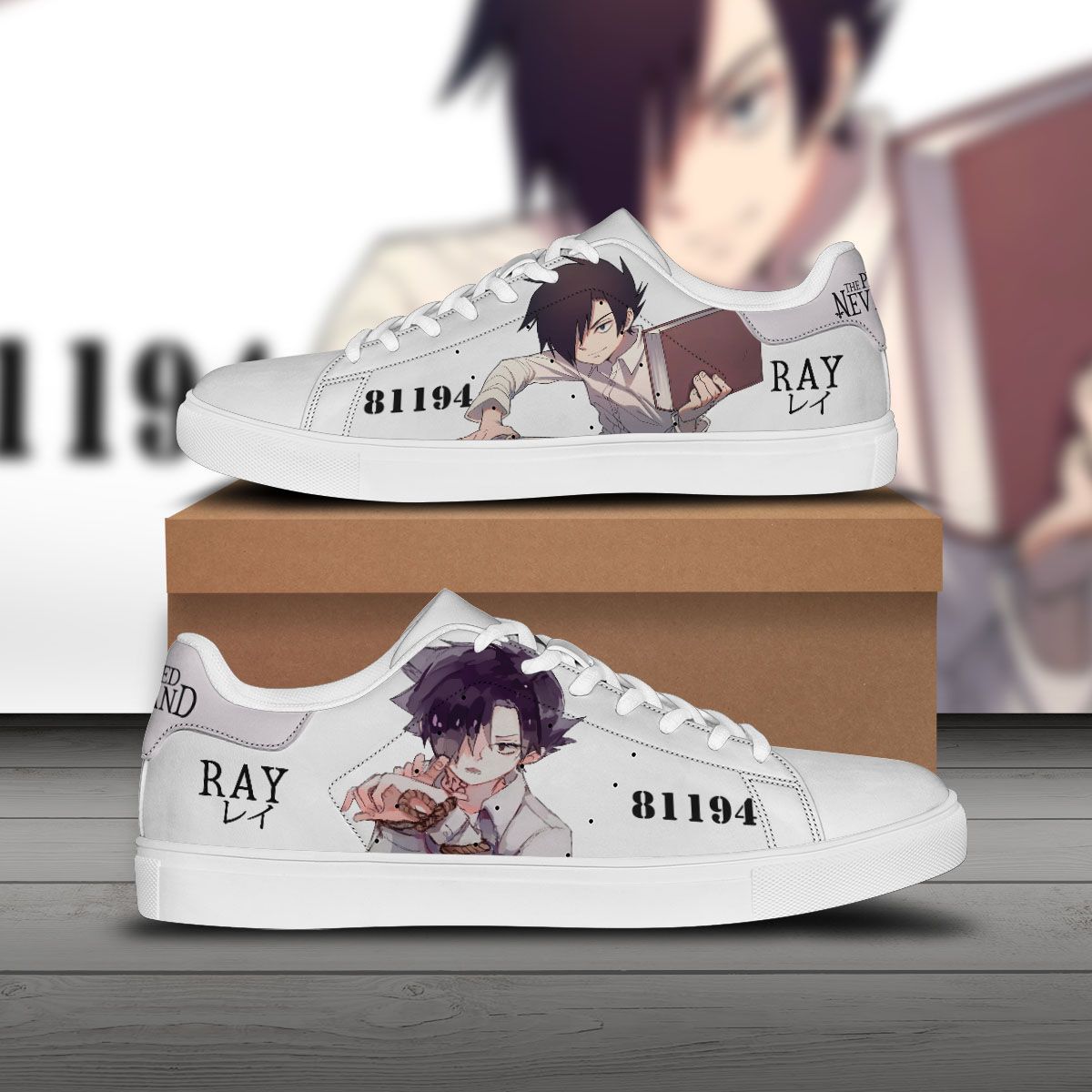 Ray Skate Sneakers The Promised Neverland Custom Anime Shoes – Katheri ...