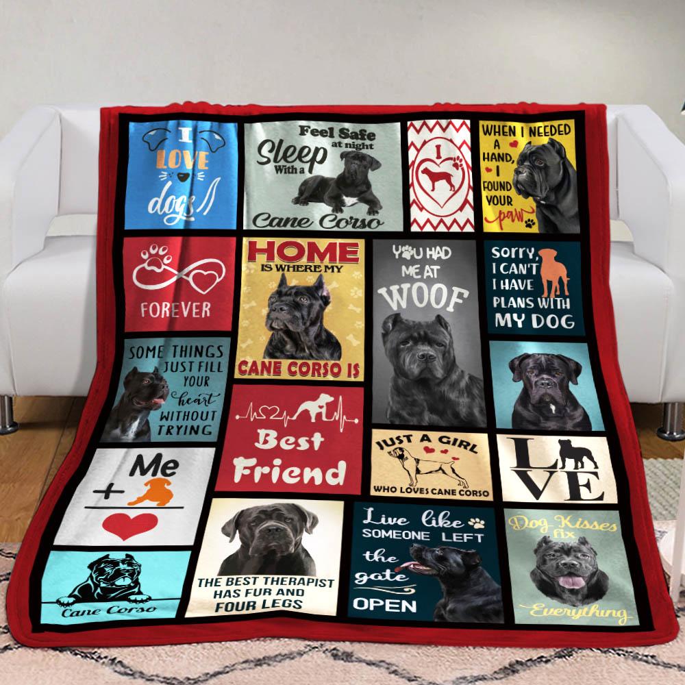 Cane Corso Dog Cane Corso Dog Fleece Blanket, Sherpa Blanket, Gift For Parent, Family Member, Friends Gift, Christmas Gift, Home Decor, Home Living-Up18