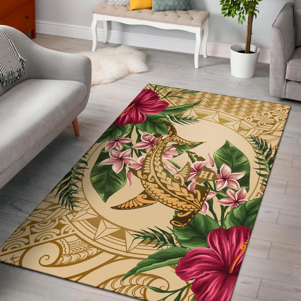 Alohawaii Rug – Hammerhead Shark Rug Strong Pattern Hibiscus Plumeria AH J1