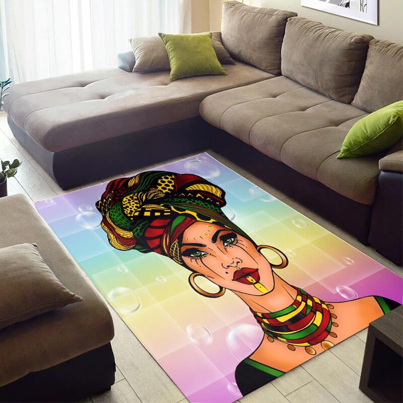 Trendy African Area Rug Pretty African American Art African Girl African Style Area Rug African Style Decor BPS4096