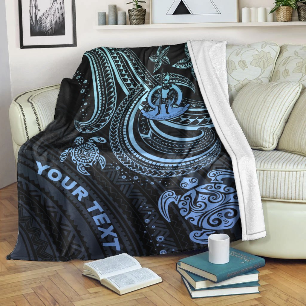 Vanuatu Custom Personalised Premium Blanket- Blue Turtle – BN26