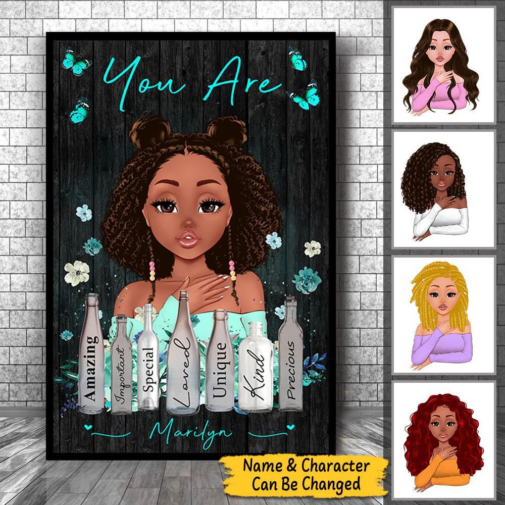 Personalized Black Queen Poster You Are Amazing Unique Special Cute Black Girl Poster For Black Women Custom Black Queen Poster