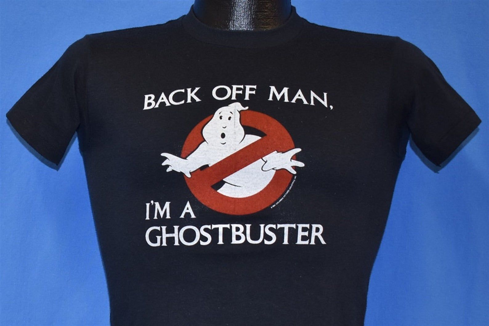 80S Ghostbuster Back Off Man Movie Black T-Shirt