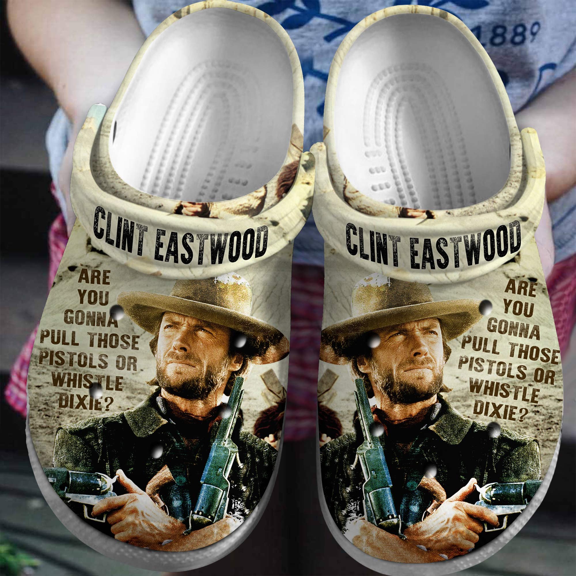 Clint Eastwood Actor Movie Crocs Crocband Clogs Shoes Comfortable For Men Women and Kids