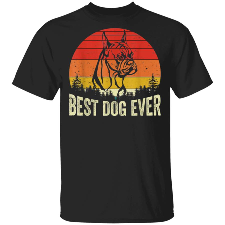 Vintage Retro Best Dog Ever Boxer Lover Owner Gifts Tshirt