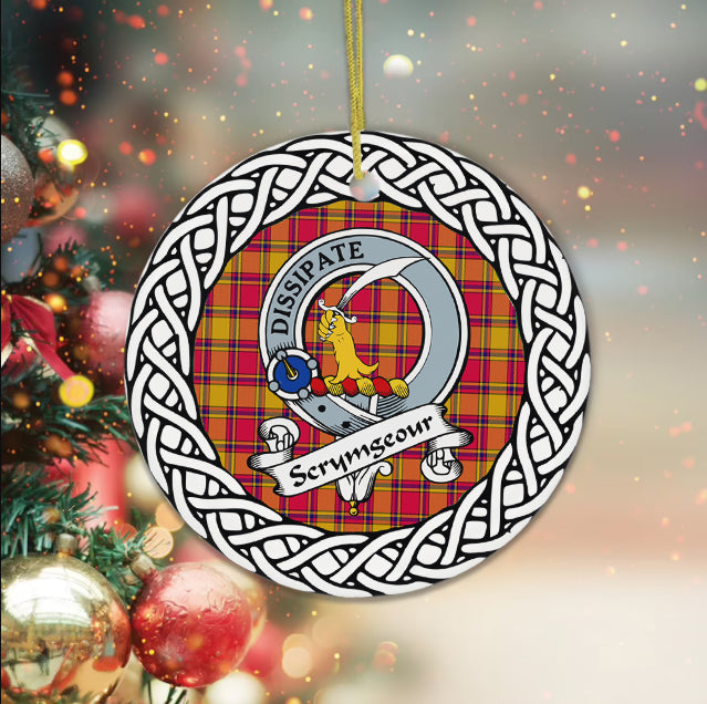 Scrymgeour Scottish Clan Tartan Crest Badge Plaid Ornament Gift. Christmas Tree Ornament Tartan Ornament Great Christmas Ornaments Gift