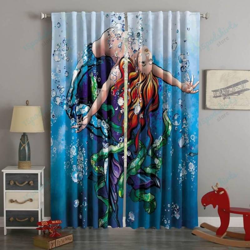 3D Printed The Little Mermaid Style Custom Living Room Curtains